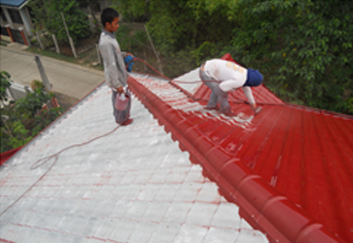 Repainting of chalked roof panels